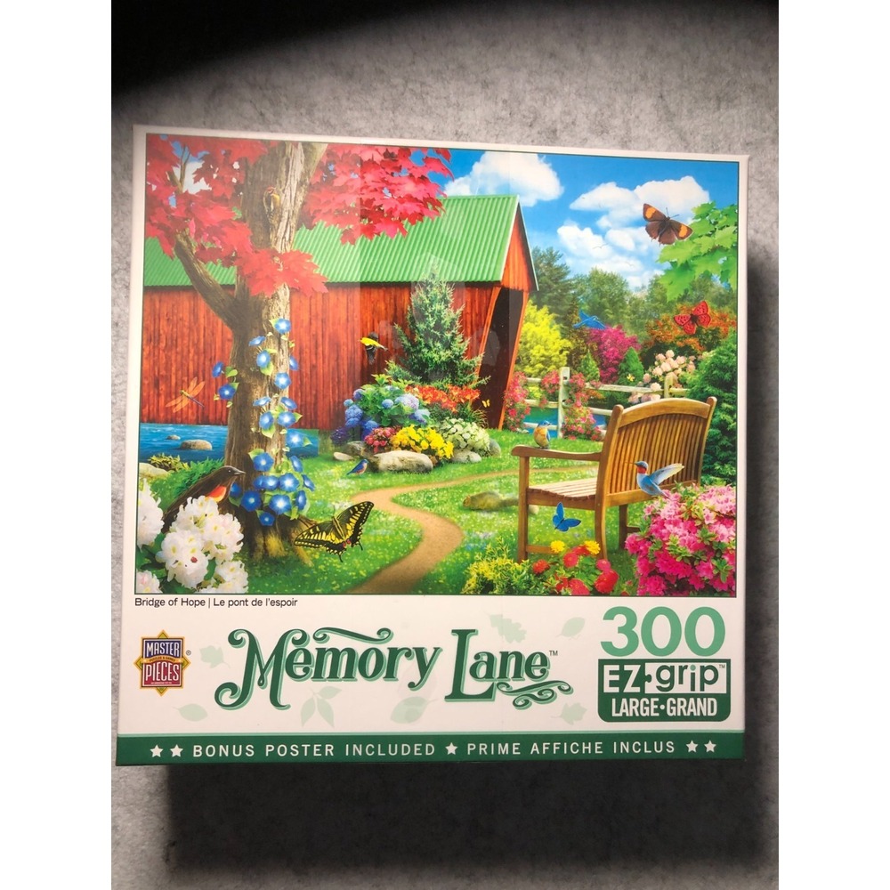 Masterpieces BRIDGE OF HOPE Puzzle 300 EZ Grip Alan Giana Memory Lane EXCELLENT